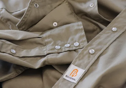 Vista 6 de BOCOMAL Camisas FR Resistente a la llama 100% C NFPA2112 7.5oz Camisa de soldadura resistente al fuego para hombres