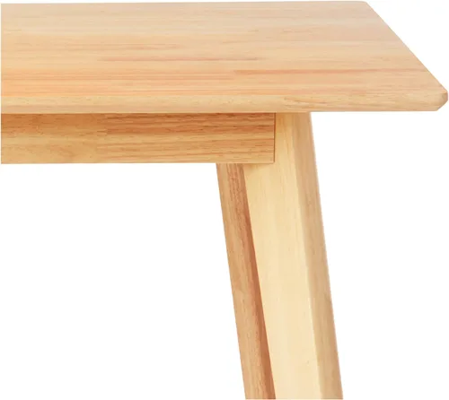 Vista 5 de Yaxa Basics Mesa de comedor rectangular de madera maciza con certificación FSC, fácil de montar, 29.5 pulgadas de profundidad x 47.2 pulgadas