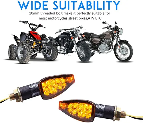 Vista 7 de DREAMIZER 4 unids universal motocicleta LED intermitentes luces intermitentes luces intermitentes luz ámbar compatible con Yamaha MT03 MT07 MT09