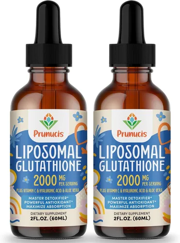 Vista 8 de Prunucis Líquido de glutatión liposomal de 2000 MG, 98% de absorción, suplemento activo de L-glutatión, apto para veganos, potente complejo