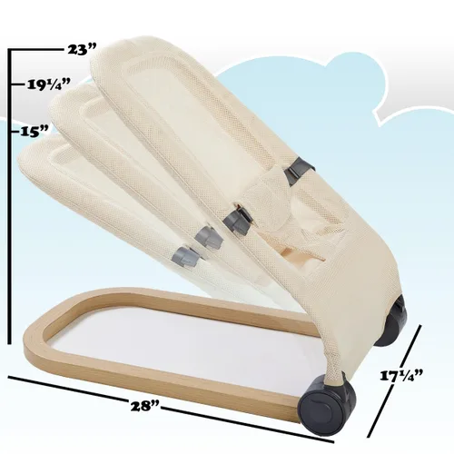 Vista 5 de Giggle Bounce Deluxe - Portabebés plegable con movimiento natural relajante, práctico diseño plegable portátil, reclinable ajustable en múltiples