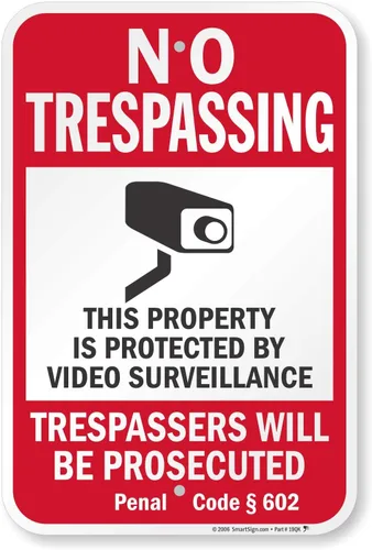 Vista 12 de SmartSign California No Trespassing Property Protected By Video Vigilance Sign (Código 602) - Paquete de 2, 18 x 12 pulgadas, compuesto de aluminio