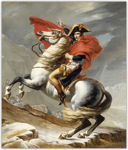 Cuadros famosa impresa en lienzo.Jacques-Louis David "Napoleón cruzando los Alpes" lienzo cuadro de arte de pared para decoración del hogar 7.9x9.8