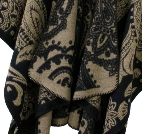 Vista 184 de Urban CoCo Poncho de colores para mujer, chal con frente abierto, color en bloques