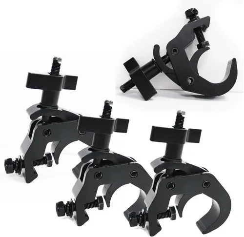 Vista 5 de Paquete de 4 abrazaderas de iluminación de escenario resistentes, capacidad de carga de 440 libras, abrazaderas negras de aleación de aluminio