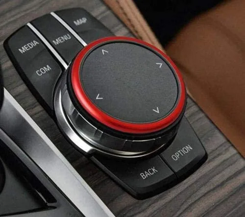 Vista 5 de MAXMILO DEMILLO - 1 anillo de aluminio para BMW 1 2 3 4 5 6 7 Series X3 X4 X5 X6 consola central iDrive controlador multimedia perilla (azul)