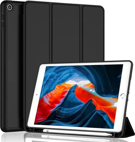 Vista 29 de iMieet - Funda para iPad de 9ª generación 2021/iPad de 8ª generación 2020 de 10.2 pulgadas con soporte para lápices, funda para iPad de 7ª