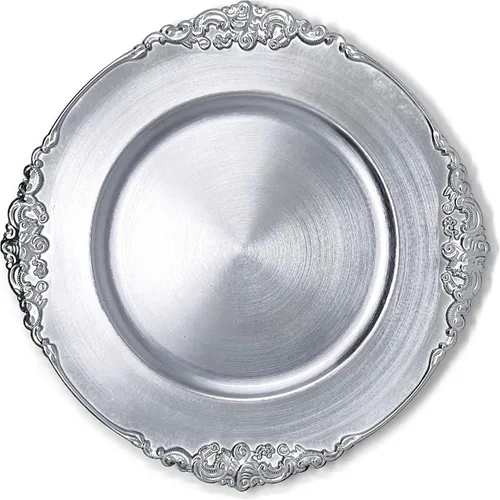 Vista 31 de allgala Paquete de 6 placas de carga redondas de plástico de alta calidad de 13 pulgadas, color verde arrecife, HD80335