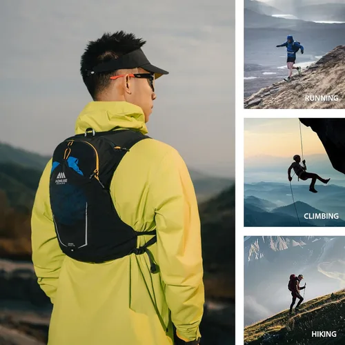 Vista 7 de AONIJIE Running Hydration Vest for Men & Women, 8L Hydration Backpack, Multiple Pocket Designs for Water Bottles/Bladders, Lightweight Breathable