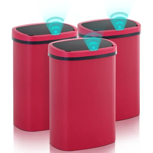 Vista 23 de Basurero de cocina con sensor de movimiento de 13 galones, cubo de basura con sensor automático de 50 L, cubo de basura inteligente con tapa