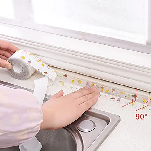 Vista 4 de 2 rollos de tira de sellado anticolisión, impermeable, autoadhesiva, cinta de sellado para fregadero, baño, cocina (5)