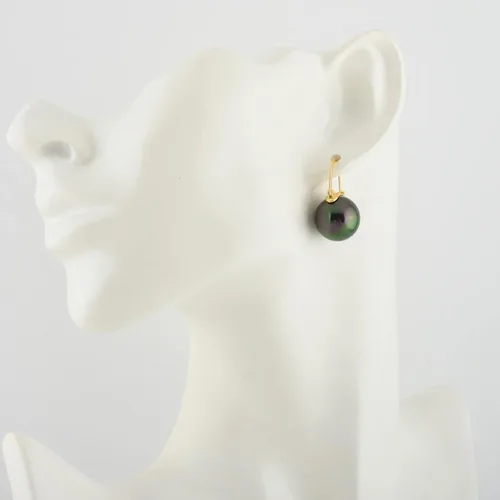 Vista 7 de HUGE TOMATO Aretes de gota de perlas, elegantes aretes de perlas grandes de plata de ley 925 chapados en oro de 14 quilates, cierre para mujer, a