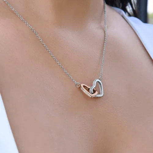 Vista 6 de LOTUS-A Regalos de 21 cumpleaños para ella, collar de corazón entrelazado para 21 años, ideas para ella, hijas, nietas, hermanas, mejores amigas