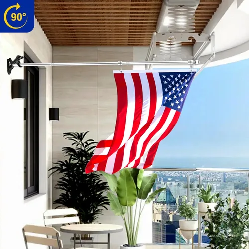 Vista 7 de BONWIN - Soportes para mástil de bandera de 1 pulgada con accesorios para montaje en pared de casa, diámetro interior de 1 pulgada, dos posiciones