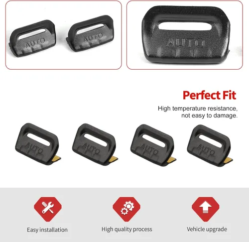 Vista 4 de Jimen Cubierta de botón de ventana para JL/JT, paquete de 4 cubiertas para interruptor de ventana trim accesorios interiores compatibles con Jeep