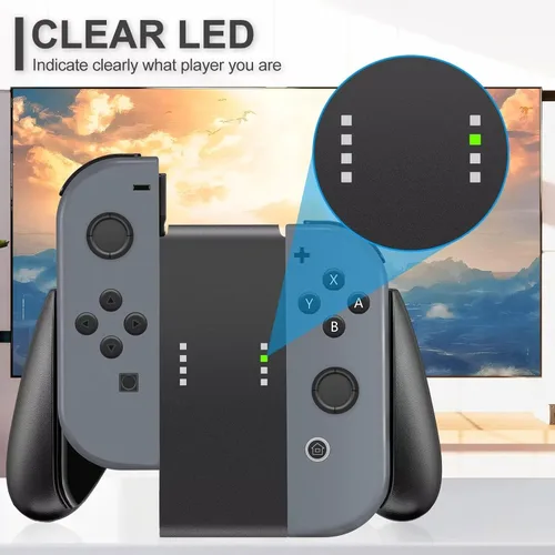 Vista 5 de Gepicest Switch Accessories Grip Holder for Joycon Controller Compatible with Switch Handheld Remote, Kit Set Grips Holder for Dual Joycon Remote