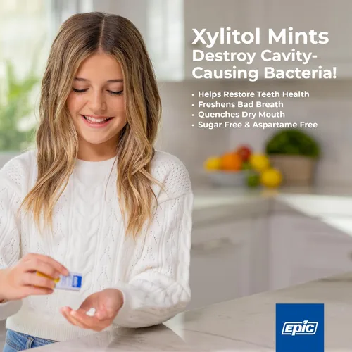 Vista 3 de Epic Mentas de Xilitol 100% - Sin Aspartamo, Sin Azúcar - Mentas con Sabor a Canela, 55 Piezas (Paquete de 5)