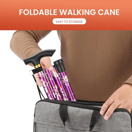 Vista 5 de Bastón para caminar, altura ajustable de 36 pulgadas, bastón de aluminio con mango de ABS, ligero para hombres y mujeres