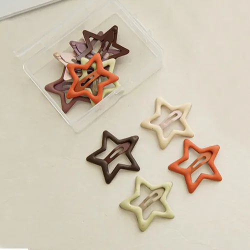 Vista 7 de 10 pinzas para el cabello con forma de estrella transparente en caja, accesorios para el cabello para mujeres, pinzas para el cabello