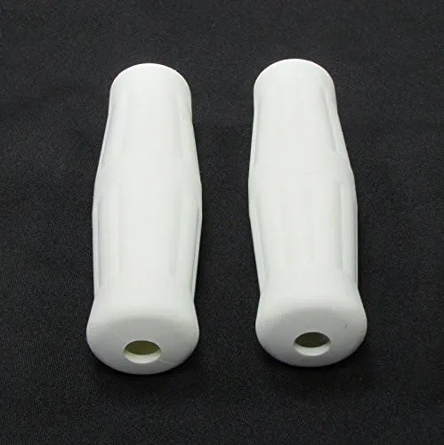 Vista 2 de Puños de goma estilo botella de soda blanca para uso con barras de manillar de 1 pulgada y cables exteriores - Harley Bobber Chopper Cafe Racer