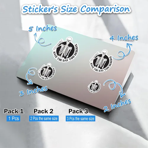 Vista 4 de Have The Day You Deserve Sticker, Skeleton Sticker, Smut Reader Sticker, Book Lover Sticker, Water Assitant Die-Cut Booktok Decals for Laptop