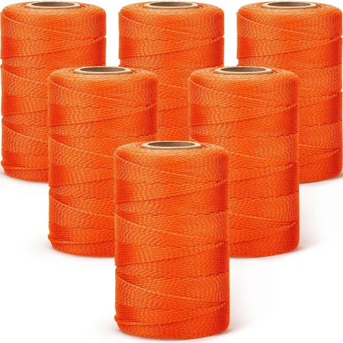 Vista 13 de Amylove Línea de cuerda Mason de 4 rollos #18, línea de cuerda de construcción trenzada de nailon de 500 pies, cuerda resistente para exteriores
