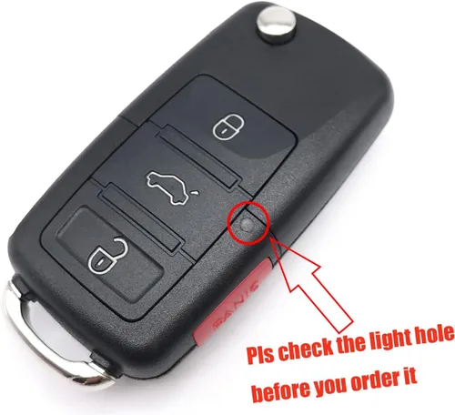 Vista 2 de Carcasa de repuesto para VW Volkswagen Jetta Passat Golf Beetle MK5 Rabbit GTI CC EOS Keyless Entry Flip Key Fob Shell 4 Botones