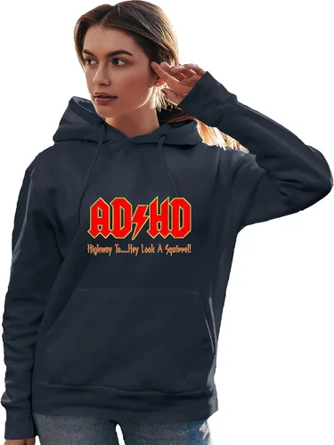 Vista 3 de Go All Out Sudadera con capucha para hombre y mujer con texto en inglés "Highway To Hey Look A Squirrel
