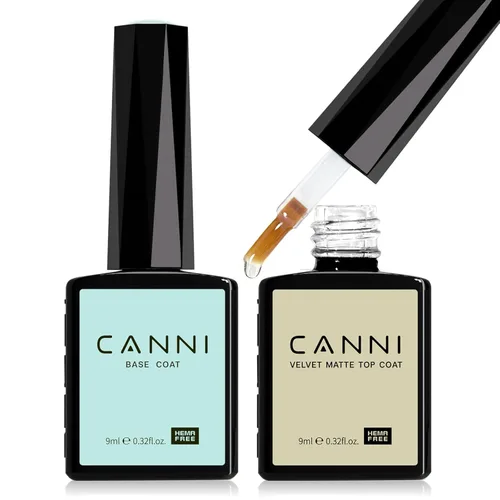 Vista 13 de CANNI - Juego de 2 capas de esmalte de uñas de gel sin necesidad de limpieza y capa base, acabado brillante, duradero, esmalte de uñas de gel
