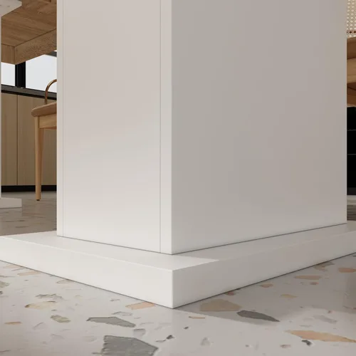 Vista 6 de Mesa de comedor moderna para 6-8 personas, mesa de cocina de madera de 78.7 pulgadas con pedestal elegante, mesa de comedor rectangular larga