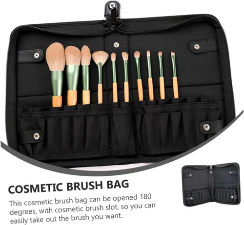 Vista 9 de VICASKY Slot Multipurpose Makeup Brush Holder Organizer Pouch Large Capacity Cosmetic Brush Case Travel Friendly Easy Access Cosmetic Storage for