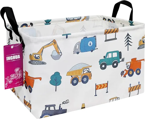 Vista 8 de Cesta de almacenamiento rectangular de tela con organizador de tela para juguetes, libros, ropa, regalos, mascotas - Perfecta para el hogar