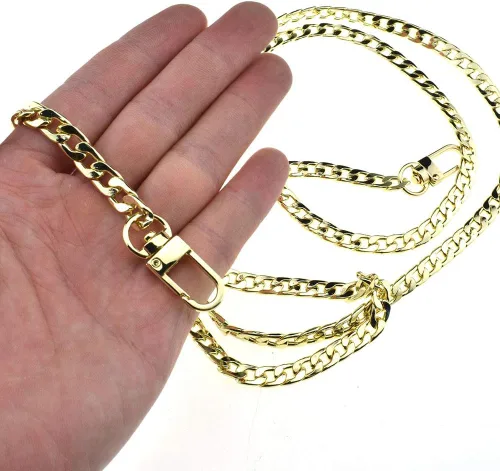 Vista 48 de HAHIYO Mini Pochette - Correa de cadena delgada y ancha de 0.276 in para LV de longitud de 7.9 pulgadas de grosor, oro amarillo brillante