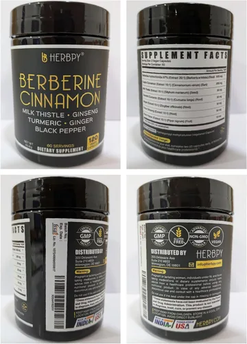 Vista 3 de Herbpy Paquete de suplemento de clavo 7 en 1 y suplemento de berberina HCl 97% 7 en 1