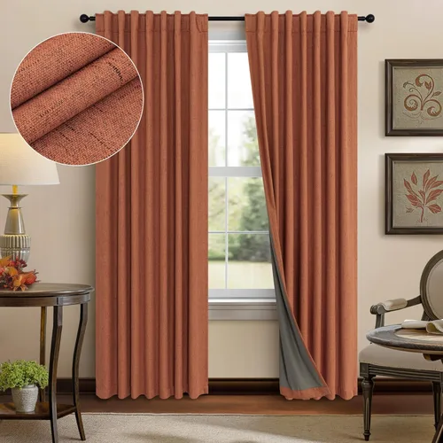 Vista 21 de Pitalk Cortinas cortas 100% opacas de lino para cafetería, 40 pulgadas de largo, 2 paneles, cortinas de puerta francesa para ventana, cortina