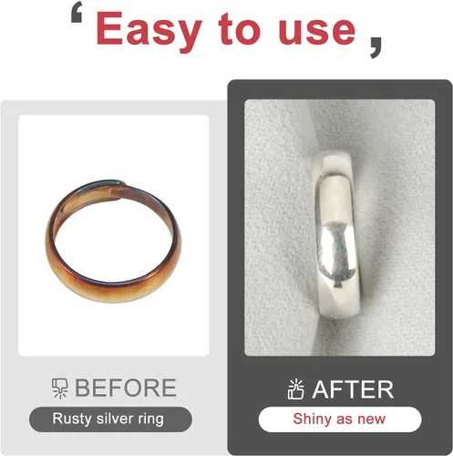 Vista 5 de CATIFLIN 100 paños de limpieza de joyas, paño de pulido de plata envuelto individualmente, paño de pulido de joyas pequeño para plata esterlina