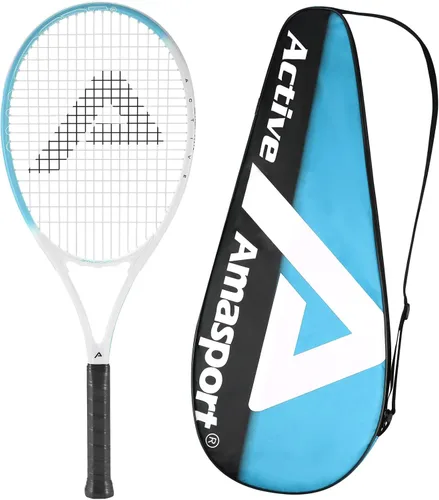 AMA SPORT Adult Tennis Racket - Pre-Strung Light Balance 27 inch Tennis Racquet for Women and Men Grip Size 2-4 1/4"