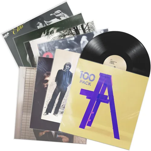 Vista 8 de Claev Outer Record Sleeves for Album Covers - 50 Clear Plastic Outer Sleeves to Protect 12" LP Vinyl Record Albums - 12.75 x 12.75 inch & 3 mil