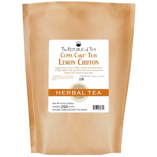 Vista 7 de The Republic of Tea, Té de Pastel de Chiffon de Limón Cuppa Cake, 36 bolsas de té, Té herbal verde decadente Rooibos