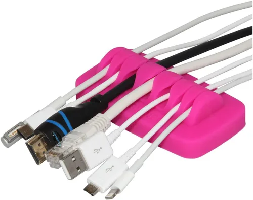 Vista 14 de Organizador de cables de escritorio, con peso, silicona ecológica, sin mal olor, incluye 4 bridas reutilizables (negro)