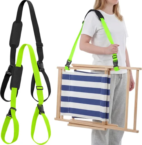 Vista 9 de Sanwuta 2 correas ajustables para silla de playa, correas para silla de campamento, correas para hombro, plegables, playa, mochilero, bicicletas