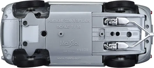 Vista 10 de Maisto 1:18 Scale Porsche 550A Spyder Diecast Vehicle, Silver