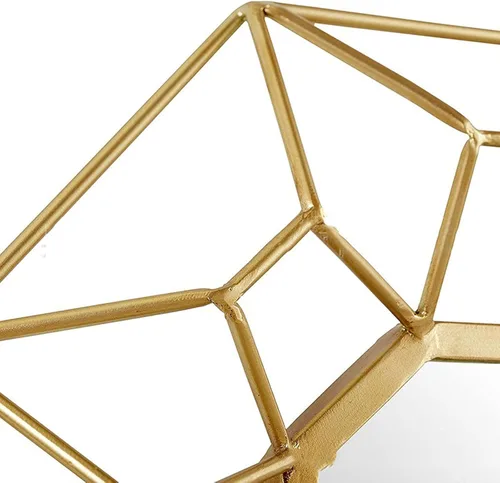 Vista 4 de WJIEH Espejo rectangular decorativo de pared de 22.4 x 34.3 pulgadas, espejo geométrico dorado con personalidad para decoración del hogar para sala
