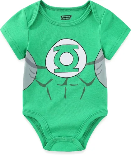 Vista 5 de WARNER BROS Justice League Batman, Superman, Flash, Aquaman and Green Lantern Baby Boys 5 Pack Creepers for Infants