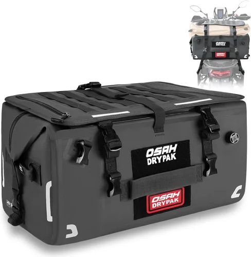 OSAH DRYPAK Bolsa trasera impermeable para motocicleta, 40L Bolsa de lona impermeable, bolsa seca para motocicleta, bolsa de equipaje multifuncional