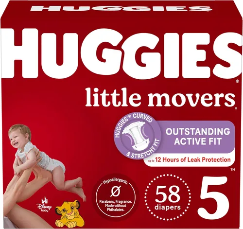 Vista 17 de Pañales Huggies tamaño 3, Little Movers para bebés, talla 3 (16-28 libras), 25 unidades, el empaque puede variar