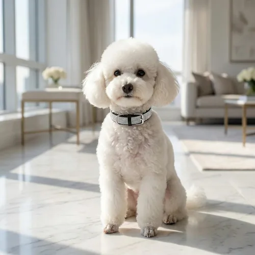 Vista 2 de Lindo collar para perro con diamantes de imitación brillantes, elegante collar de cristal con purpurina bonita joya suave para perros de raza