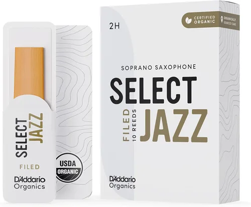 Vista 15 de D'Addario Organic Select Jazz Filed - Cañas de saxofón soprano – Cañas de saxofón – Selladas individualmente – 2 medianas, paquete de 5