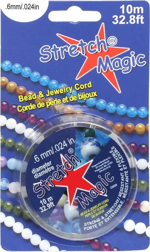 Vista 8 de Cordón elástico para cuentas Stretch Magic – Color negro, 0.6mm de diámetro, 10 metros (32 pies) – Hilo fácil de anudar, fuerte y elástico