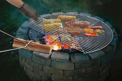 Vista 3 de onlyfire Rejillas de cocina plegables para brasero, varillas de acero inoxidable sólido para barbacoa para acampar al aire libre, 30 pulgadas
